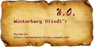 Winterberg Olivér névjegykártya